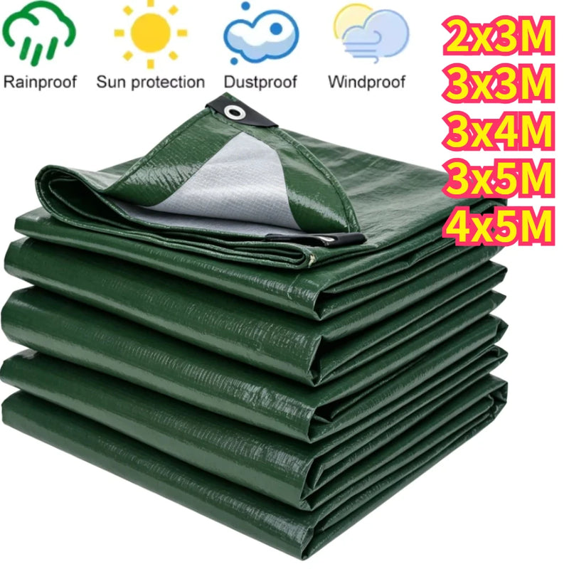 Bâche étanche anti-UV avec œillets, bleue ou verte, sandows à boule en option, de 2 x 3 à 4 x 5 m