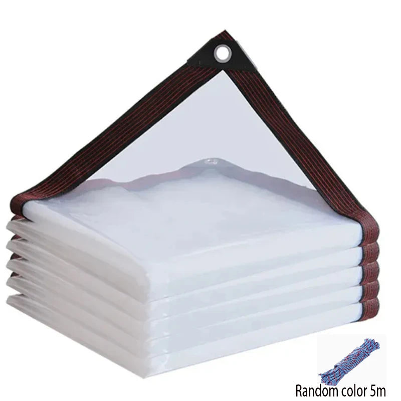 Bâche transparente PE à œillets anti-UV, 10 tailles, 2 x 2 à 4 x 4 m