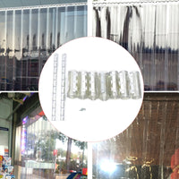 Rideau à lanières PVC transparent, kit de 7 bandes avec rails, 1,05 x 2 m
