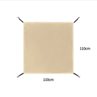 Bâche de tente de camping carrée imperméable avec 4 crochets, de 56 à 148 cm, vert ou beige