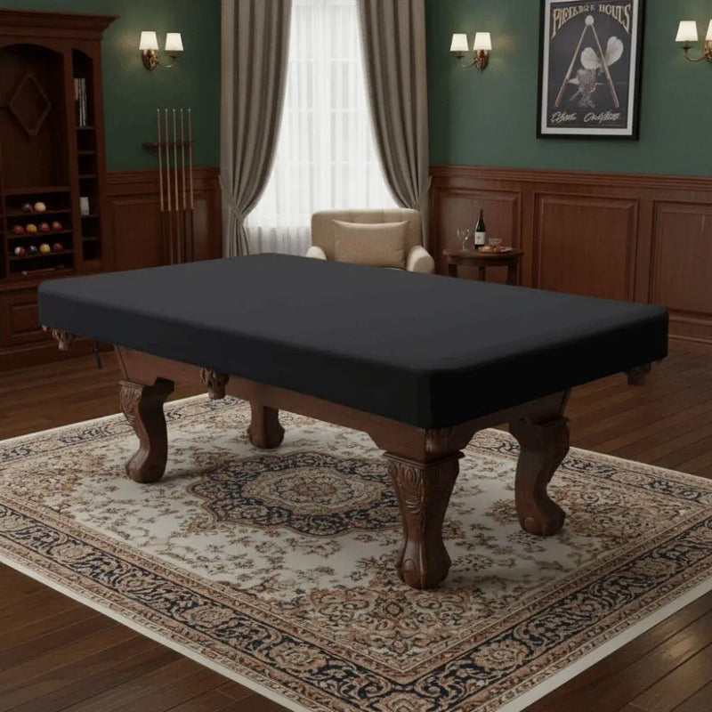 Housse billard anti-poussière Oxford 210D noire, bord élastiqué et cordon, 7, 8 ou 9 pieds