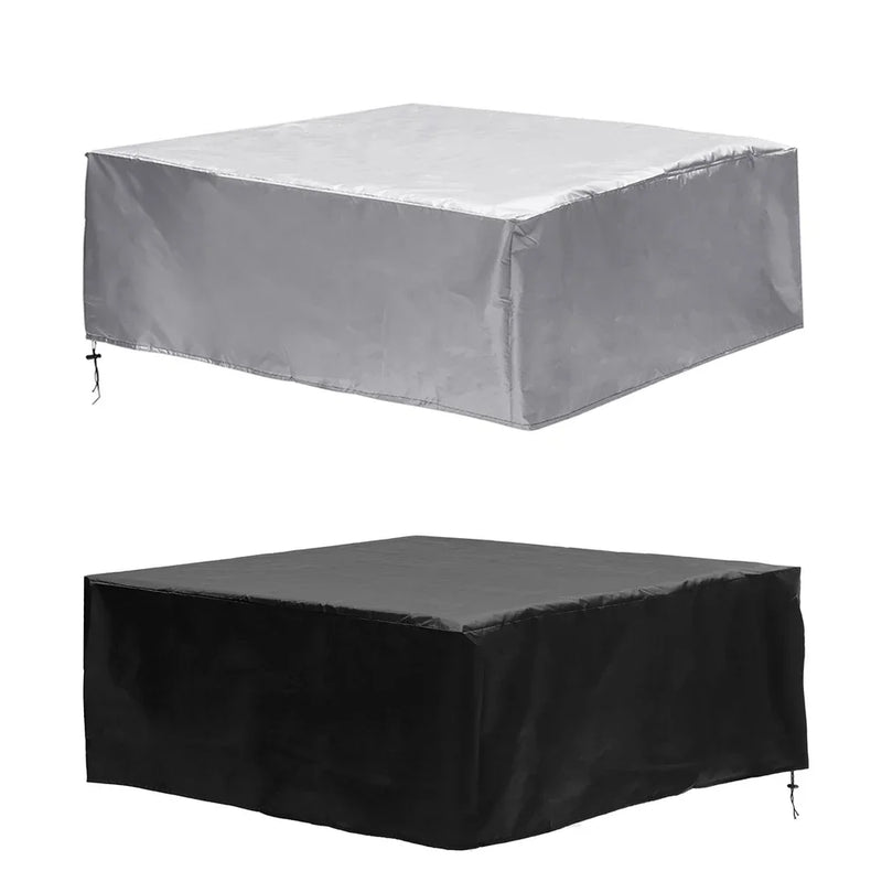 Housse spa carré universelle imperméable anti-UV en polyester, argent ou noire, 7 tailles