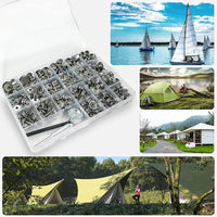 Kit boutons-pression inox pour toile de bateau, bâche et tente, 30 à 270 pièces avec outils