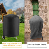 Housse barbecue ronde imperméable en Oxford 210D à cordon de serrage, Ø 71 cm, hauteur 73 cm