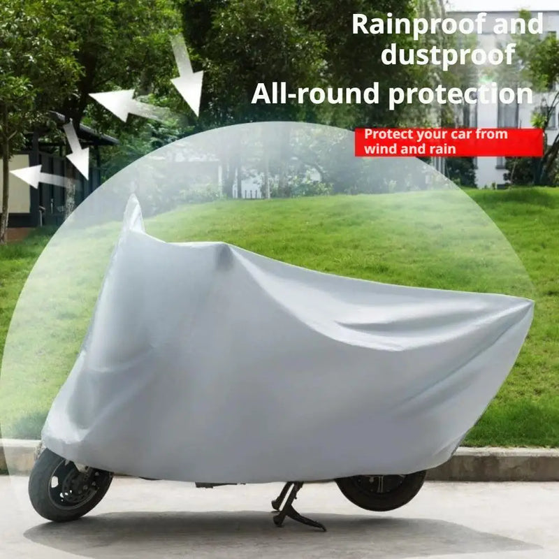Housse moto imperméable en PEVA gris argenté, 120 x 210 cm, pour moto, scooter et vélo