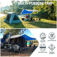 Bâche imperméable multi-usage avec œillets, polyéthylène 8 mil, verte ou bleue, de 2x3 à 4x5 m