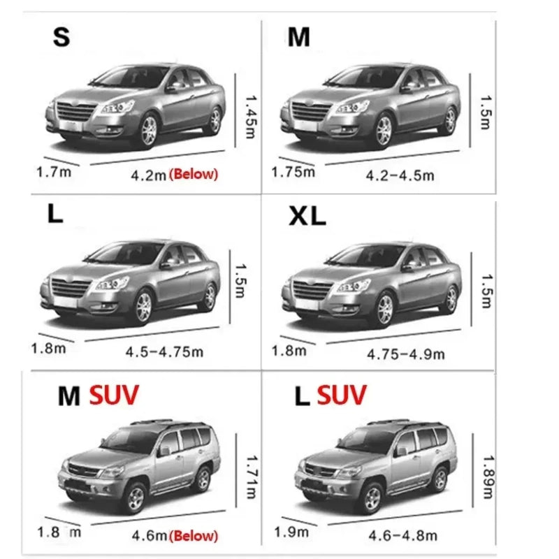 Housse voiture extérieur argentée imperméable anti-UV et anti-neige, 4 tailles de 400 à 540 cm