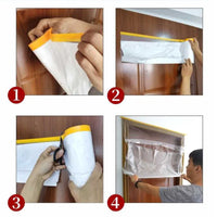 Film de protection peinture pré-plié avec ruban de masquage, rouleau 25 m