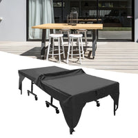 Bâche table de tennis de table étanche pour terrasse, noire, 280 x 153 x 73 cm