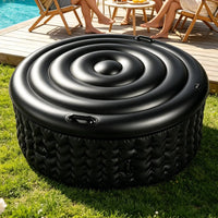 Couverture gonflable ronde noire pour spa gonflable, 138 ou 160 cm, pliable et imperméable