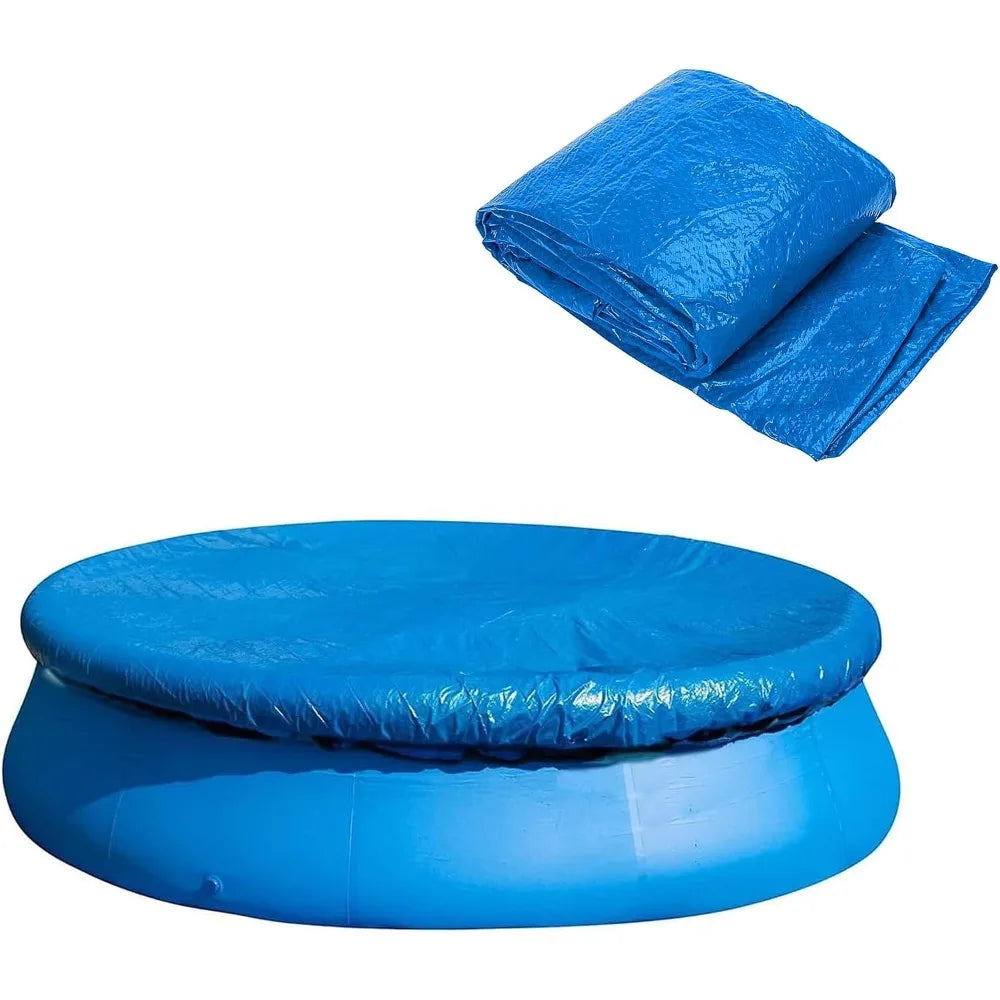 Bâche piscine hors sol ronde en polyéthylène bleu avec cordon de serrage, diamètre 1,83 m