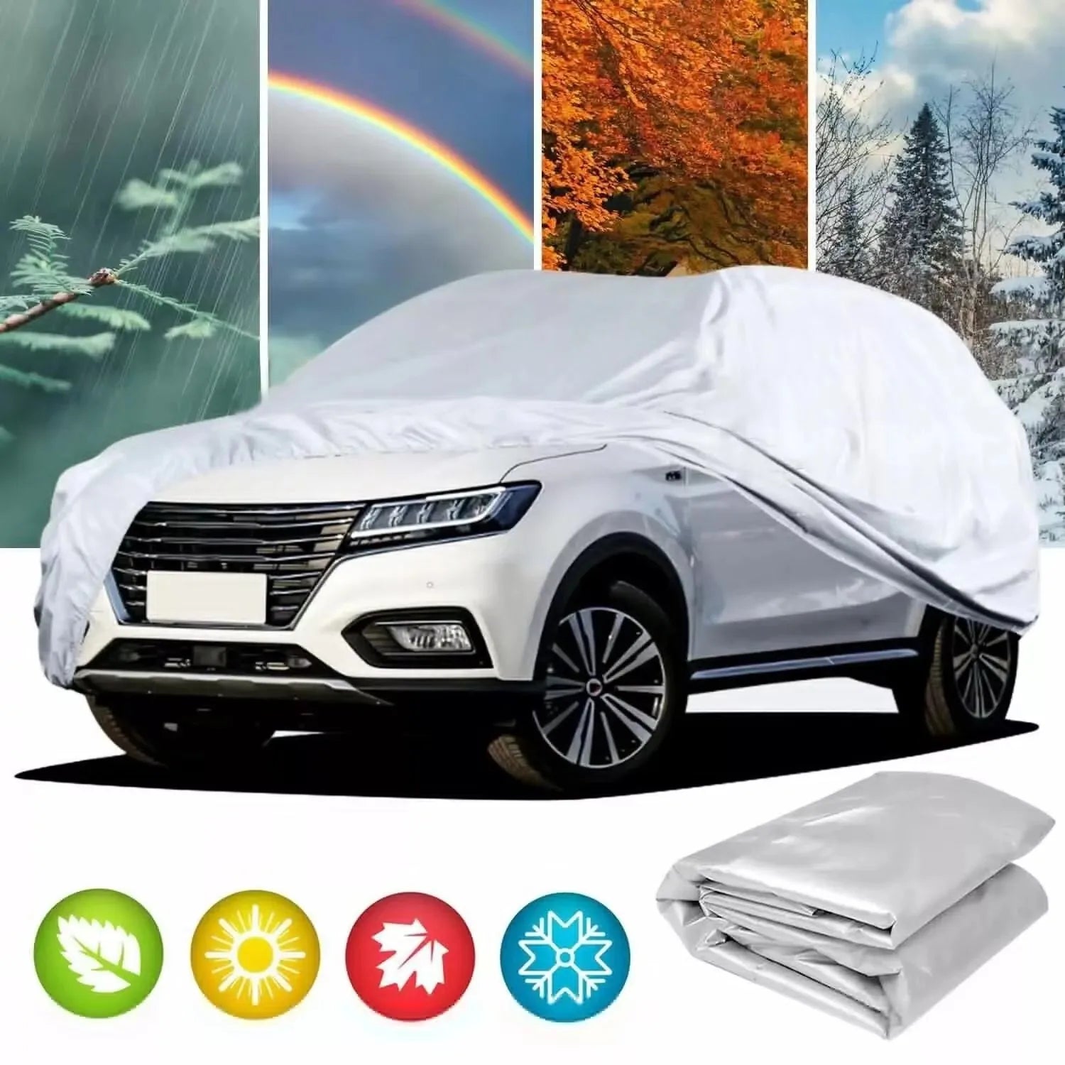 Housse voiture pour Citroën E-C4 (depuis 2022), Oxford argenté imperméable et anti-UV