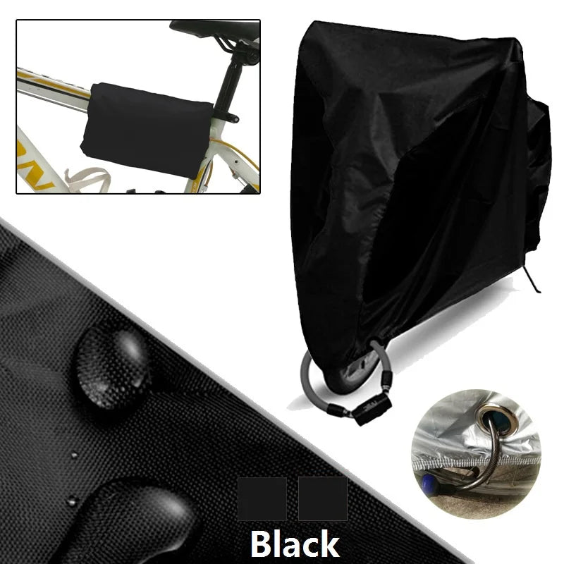 Housse de vélo extérieur Oxford 210D imperméable, noire ou argent, 6 tailles du S au XXXL