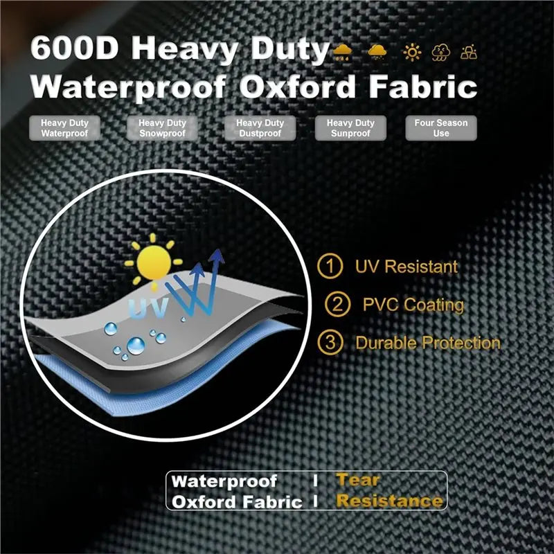 Housse trampoline ronde imperméable en tissu Oxford 420D noir avec fermeture éclair