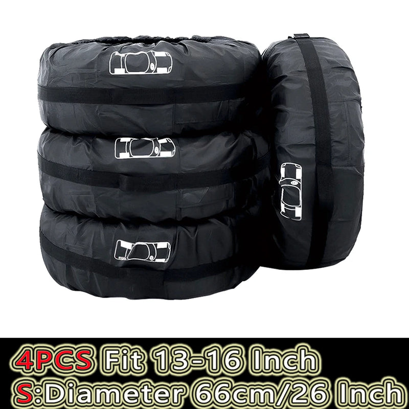 Sacs de rangement pour pneus, lot de 4, poignée et boucle réglable, 13 à 20 pouces