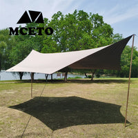 Bâche de camping imperméable Oxford 5 x 4 m avec piquets et cordes, anti-UV