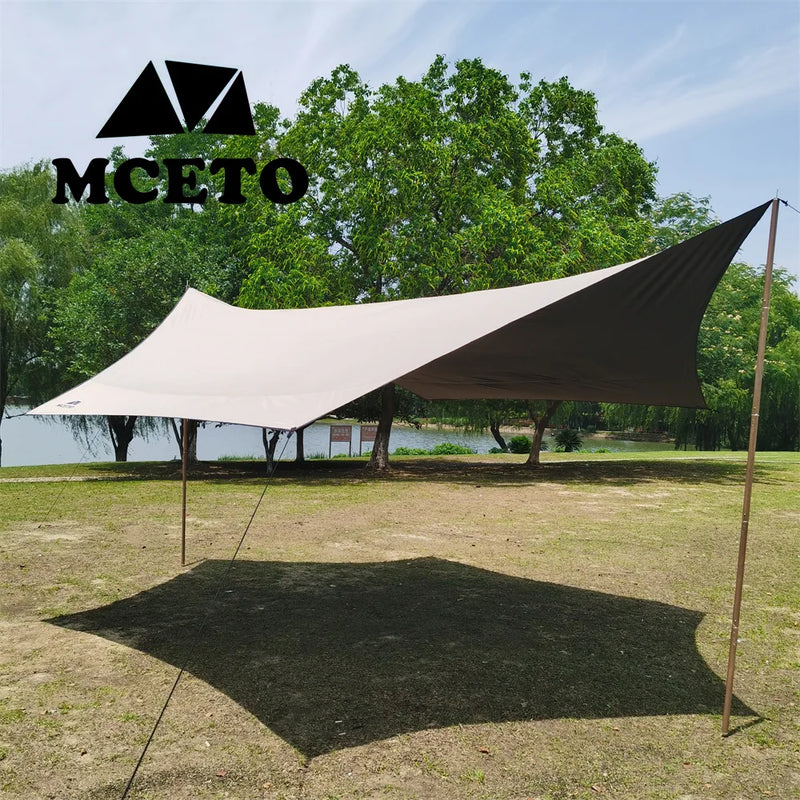 Bâche de camping imperméable Oxford 5 x 4 m avec piquets et cordes, anti-UV