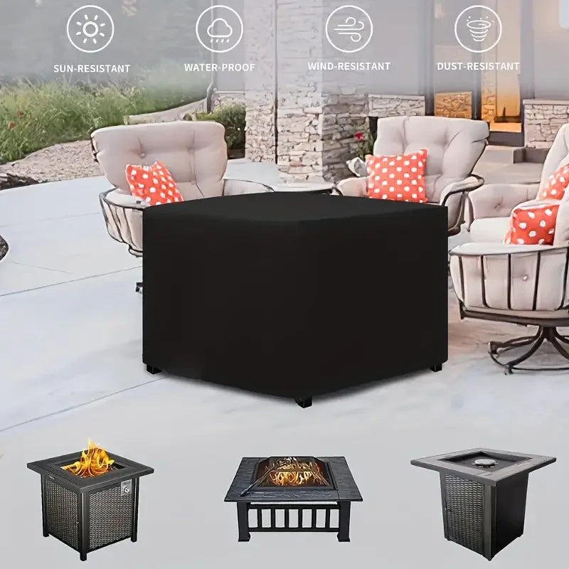 Housse brasero carrée imperméable 210T pour foyer de barbecue, 7 dimensions de 54 à 122 cm
