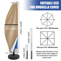 Housse parasol déporté forme banane ou droite avec perche télescopique et pochette, Oxford imperméable