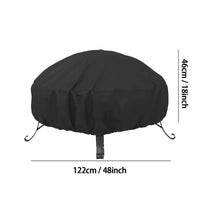 Housse brasero ronde en polyester 420D imperméable avec cordon de serrage, Ø 38 à 127 cm