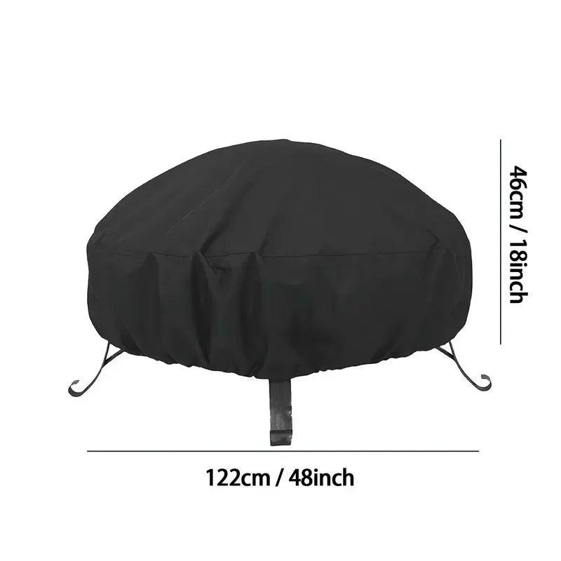 Housse brasero ronde en polyester 420D imperméable avec cordon de serrage, Ø 38 à 127 cm