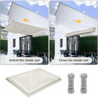 Voile d'ombrage rétractable pergola Oxford anti-UV, 12 coloris, de 1 x 3 à 2 x 6 m