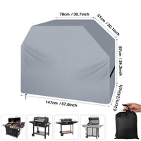 Housse barbecue Oxford enduit imperméable, 147 x 61 x 122 cm, sable, noir ou gris