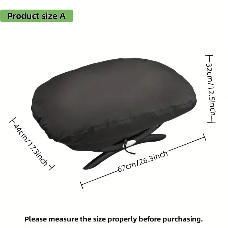 Housse barbecue pour Weber Q200, Q220 et Q2000, polyester noir, 67 x 44 ou 82 x 48 cm