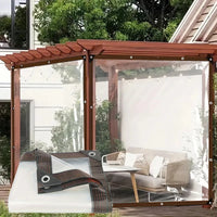 Bâche transparente anti-UV à œillets et bords renforcés marron, pergola, balcon, serre, 10 tailles