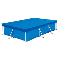 Bâche de piscine rectangulaire bleue avec corde, polyester anti-UV, jusqu'à 400 x 211 cm