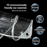 Bâche transparente PVC 0,39 mm à bord de corde blanche et œillets, 11 petites tailles