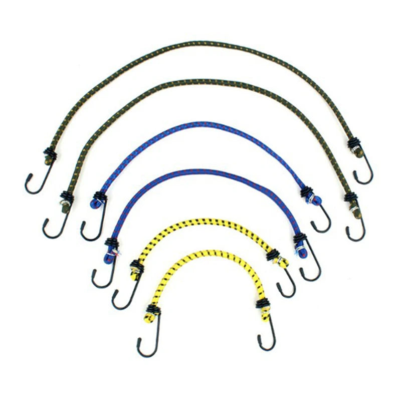 Lot de 6 sandows à crochets 30, 40 et 60 cm pour tente et bagages