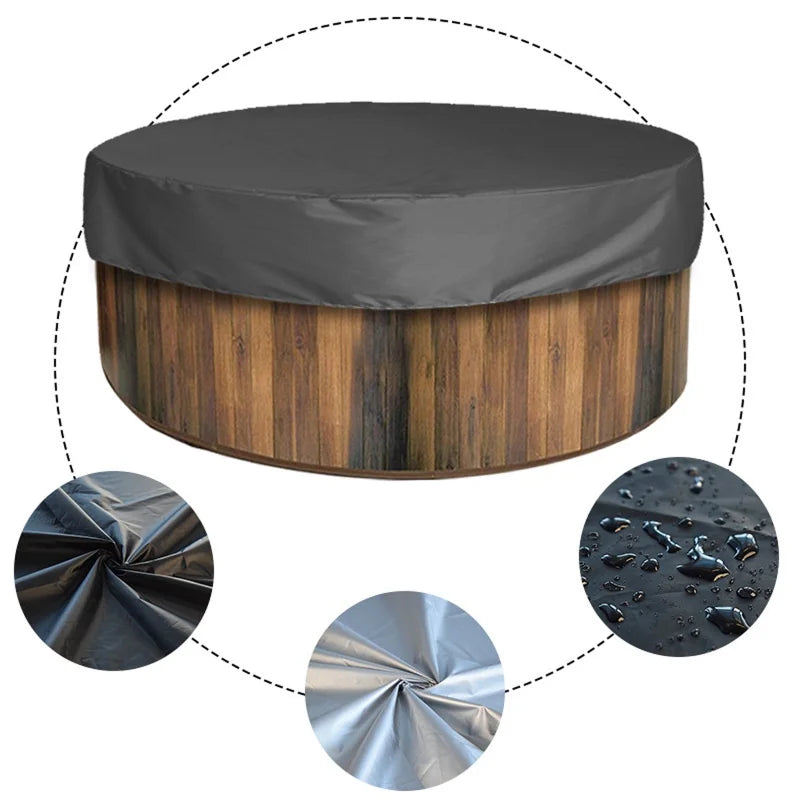 Housse ronde pour spa imperméable avec cordon de serrage, jusqu'à 200 x 30 cm, 5 coloris