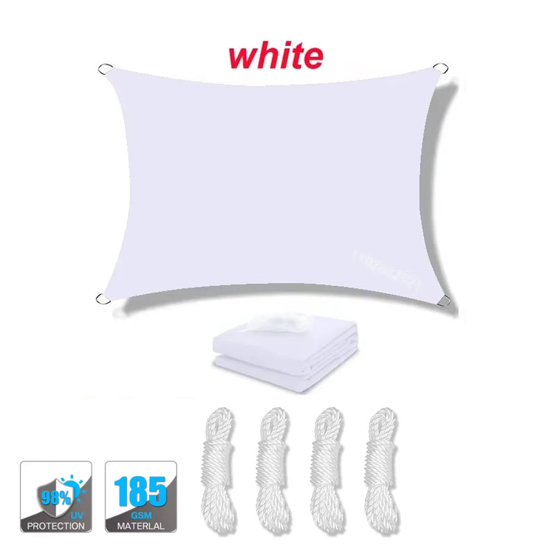 Voile d'ombrage rectangulaire anti-UV 95 % respirante, 13 coloris, 10 tailles