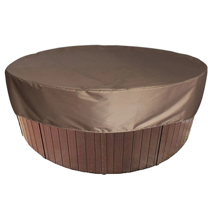 Housse ronde de spa imperméable anti-UV, 4 coloris, 6 tailles de 160 à 215 cm