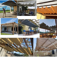 Voile d'ombrage ondulé rétractable imperméable en polyester 300D pour pergola