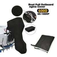 Housse de moteur hors-bord complète en Oxford 600D noir, imperméable, de 6 à 225 CV