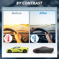 Housse voiture pour Chevrolet Corvette C3, triple couche imperméable, extensible, anti-poussière et anti-neige, noire