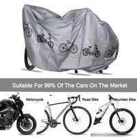 Housse de pluie pour vélo en PEVA avec bande auto-agrippante coupe-vent, anti-UV, grise ou noire