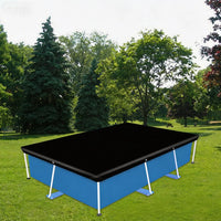 Bâche d'hiver piscine rectangulaire noire en Oxford 210D à œillets, de 221x150 à 400x211 cm