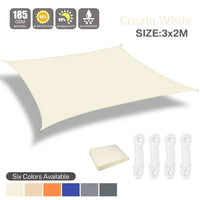 Voile d'ombrage triangulaire ou rectangulaire en polyester enduit PU, 3 coloris, de 2x2x2 à 4x6 m