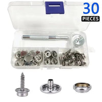 Kit boutons-pression inox pour toile de bateau, bâche et tente, 30 à 270 pièces avec outils