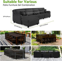 Housse salon de jardin imperméable en Oxford 210D, argent ou noir, 36 tailles