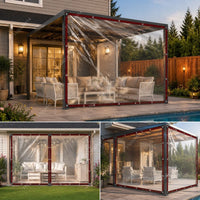 Bâche transparente en PVC avec œillets et bords renforcés pour pergola et terrasse, 2 x 3 m