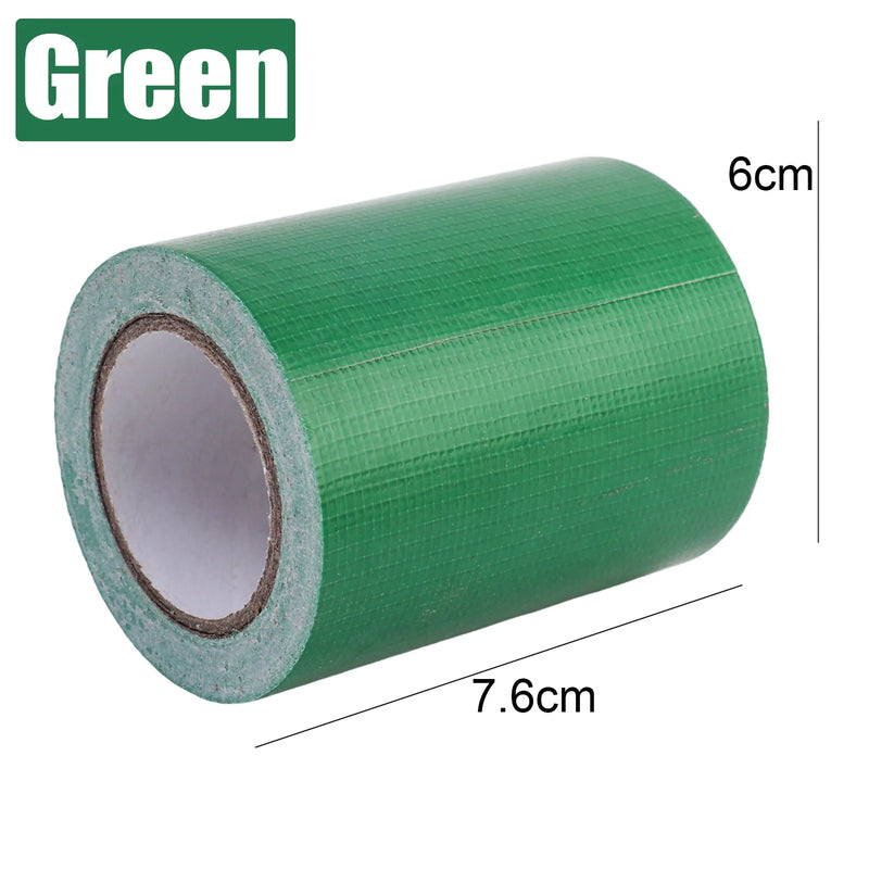 Ruban adhésif de réparation bâche 7,6 cm, rouleaux de 10 m, noir, vert ou rouge