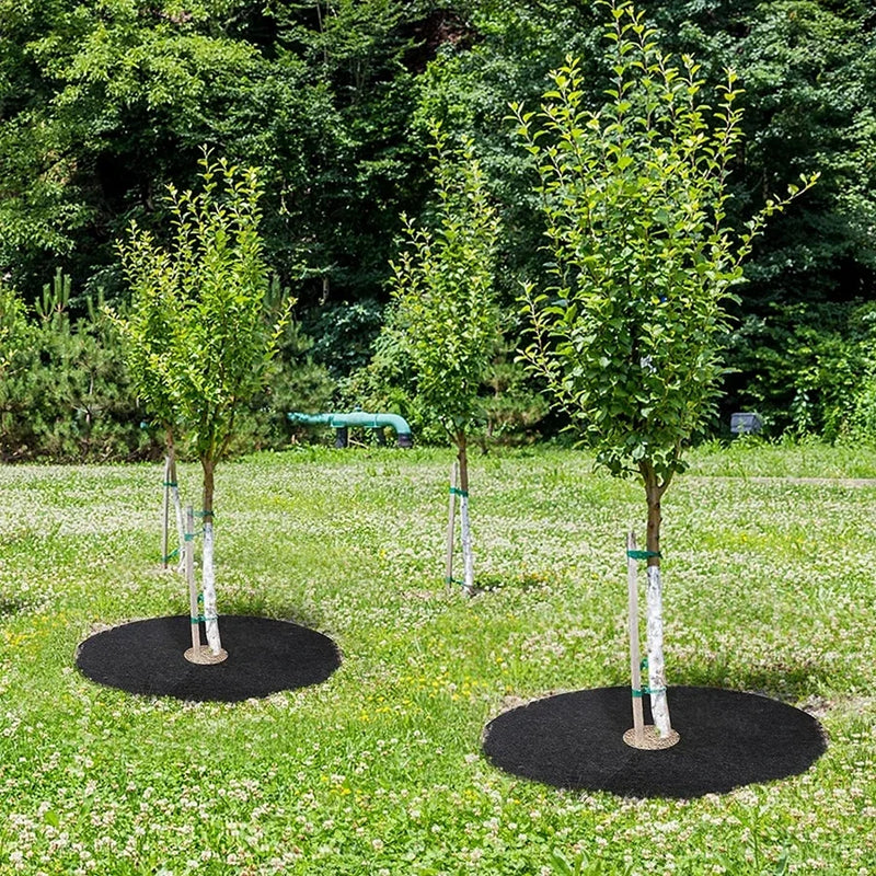 Anneaux de paillage non tissé noirs, lots de 5, diamètre 15 à 82 cm