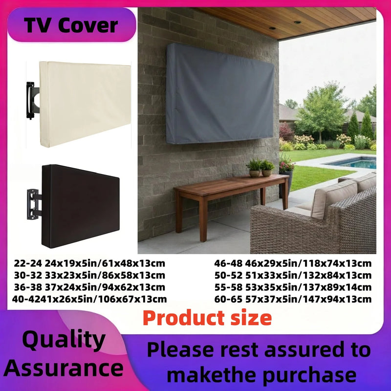 Housse TV extérieure universelle imperméable, noire, grise ou beige, de 22 à 75 pouces