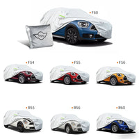 Housse voiture pour Mini Cooper F56 F60 R55 R56 R60, argent, deux couches, doublure coton, 2011-2023