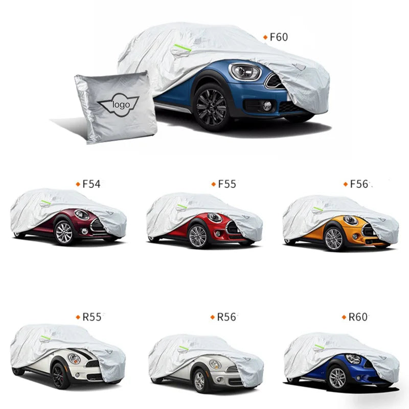 Housse voiture pour Mini Cooper F56 F60 R55 R56 R60, argent, deux couches, doublure coton, 2011-2023