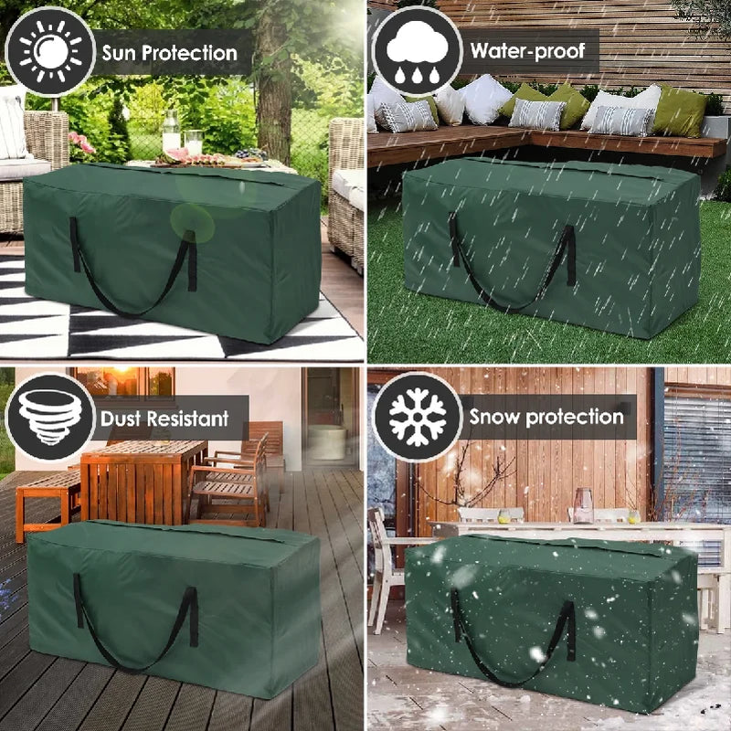 Sac de rangement noir pour coussins de jardin, Oxford 210D imperméable, 3 tailles